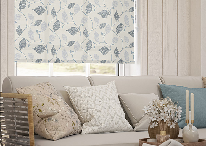 Tribal Leaves, Jean Blue - Twist&Fit Roller Blind - Image 5